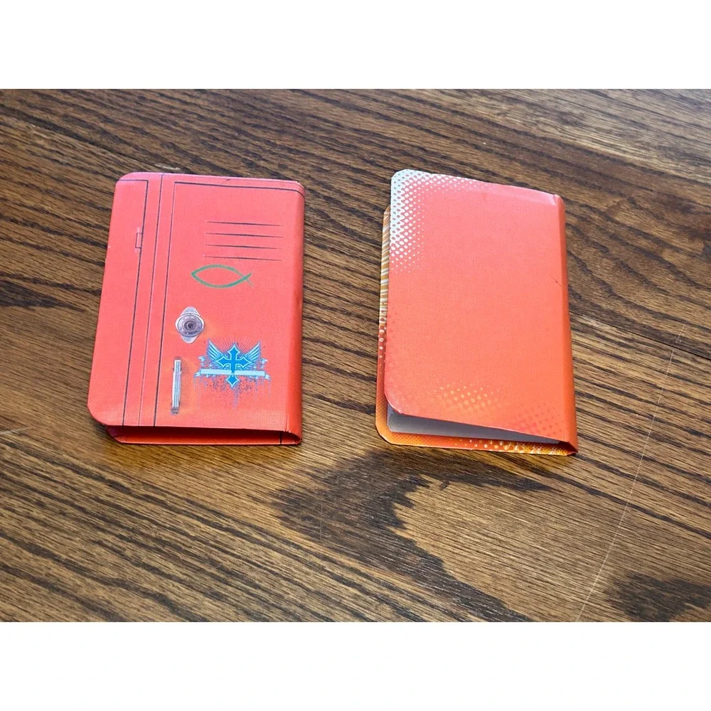 Lot of 2 New Testament Psalms Proverbs Pocket Bible Locker Sunburst Orange Cover